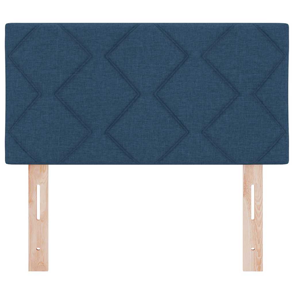 Headboard with LED Strip Lights Adjustable Blue 180 cm Fabric